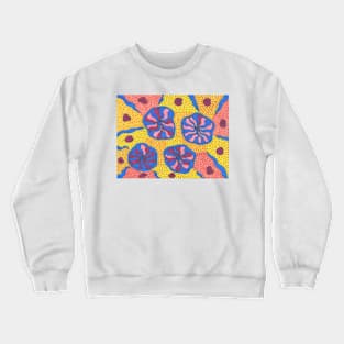 Blue and Bright Funky Space Flowers Crewneck Sweatshirt